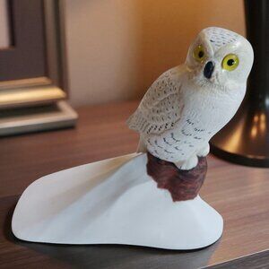 Rare Vintage Signed F.L. Beebe Canadian Snowy Owl Stoneware Sculpture
